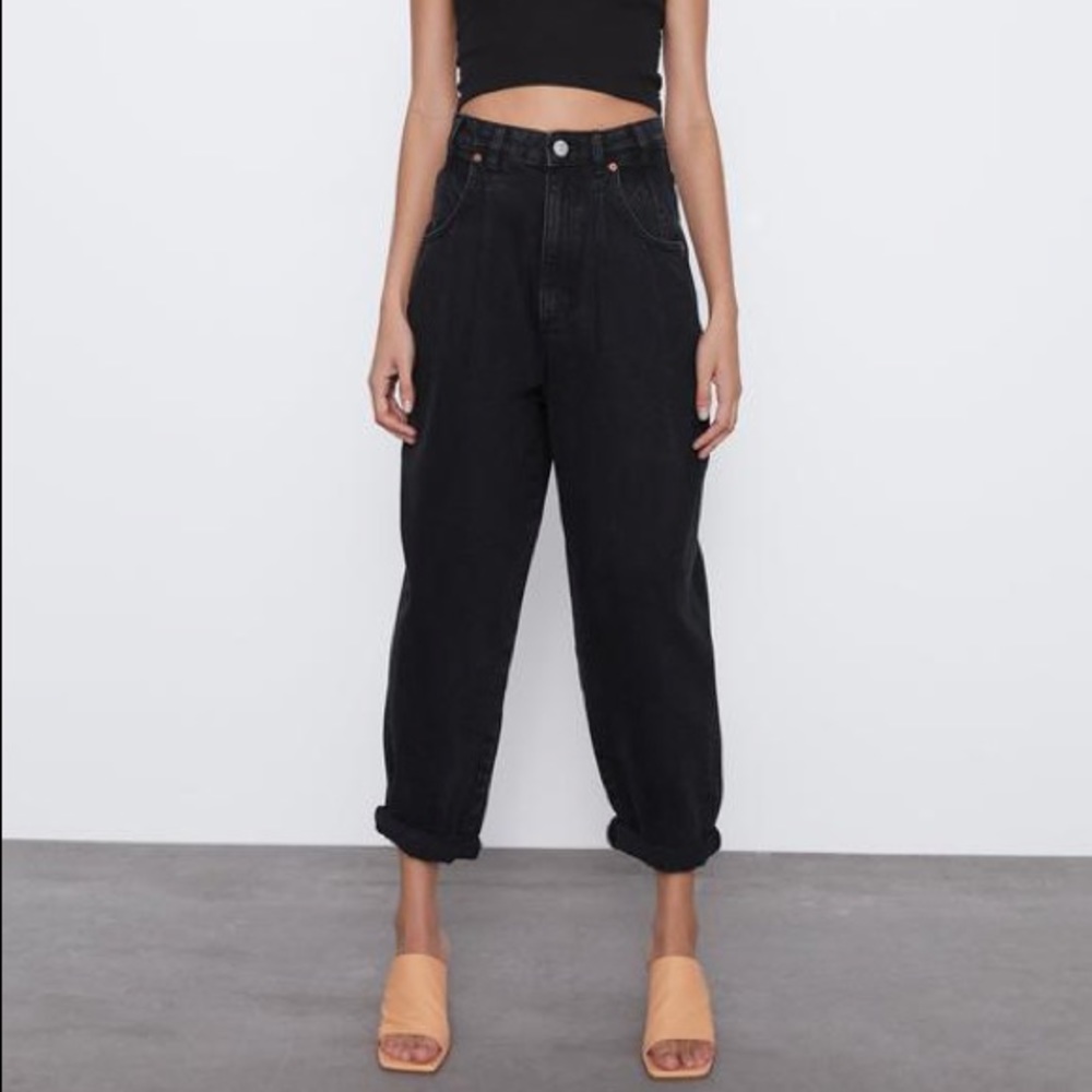 ZARA TRF SLOUCHY JEANS BLACK | NWT